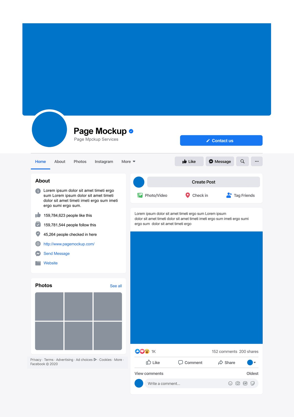 Facebook Page Mockup 3D Rendering